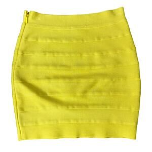 Herve Leger x Forever 21 Yellow Stretchy Bandage Y2K Bodycon Mini Skirt size M